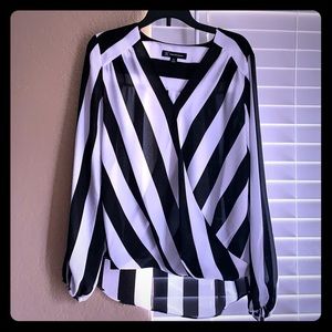 I.N.C striped surplice top